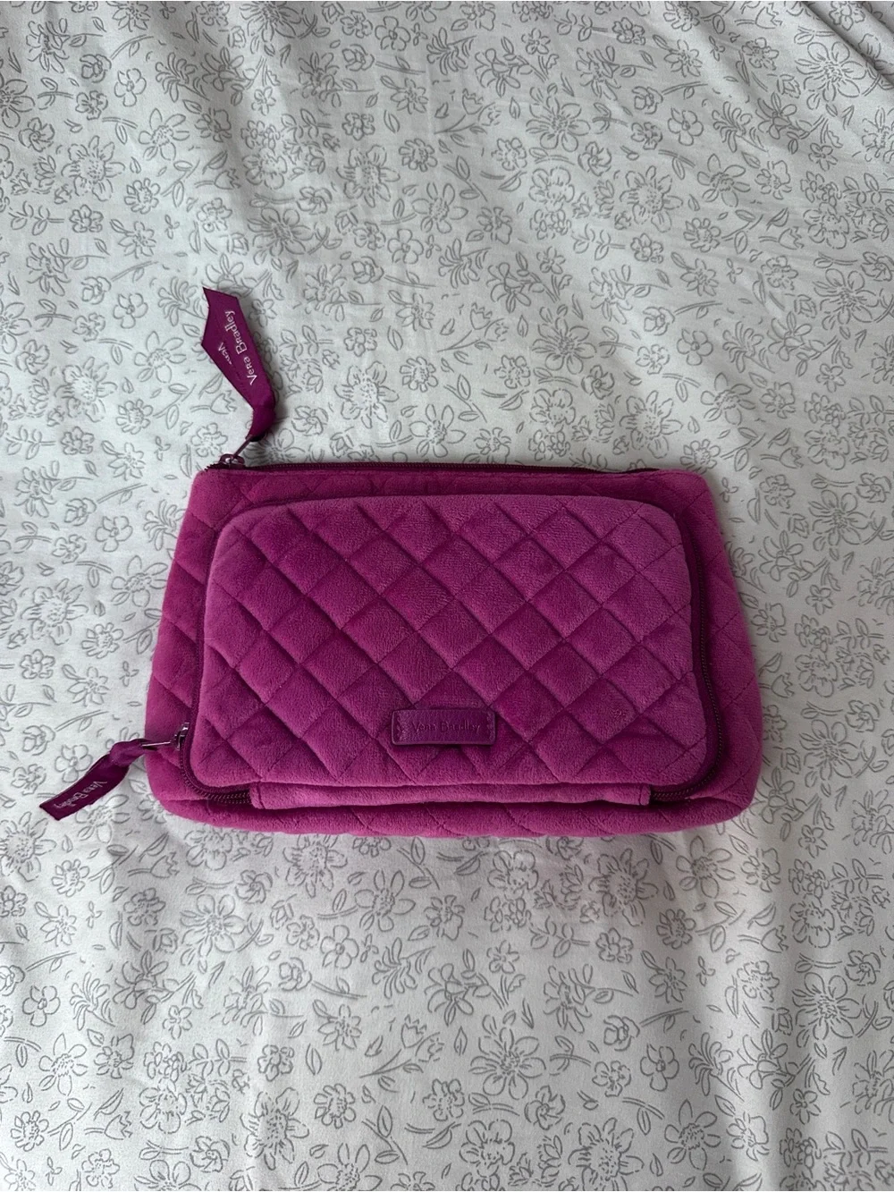 Vera Bradley Bright Magestic Magenta Quilted Cosmetic Pouch NWOT